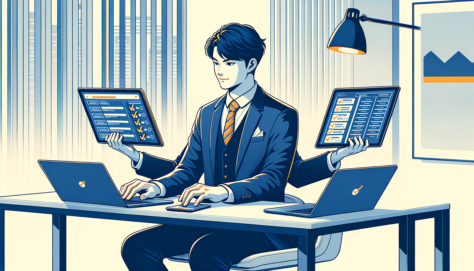 PCとスマホで履歴を同期して使う営業マン